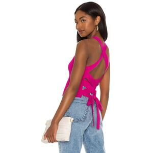 NBD Tia Tie Back Top Size Small Fuchsia Revolve
